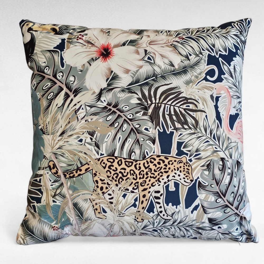 Cheetah Cat Tropical Decor Pillow